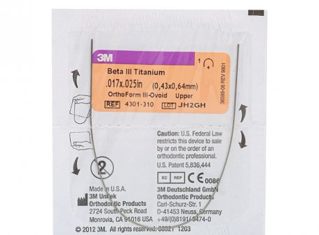 Дуга титано-молибденовая Unitek Beta III (ТМА) .016x.022 ВЧ ФIII (3М)